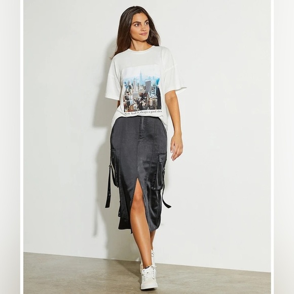 GB
Satin Cargo Midi Skirt - Picture 2 of 2